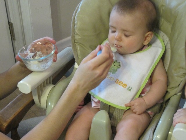 7-6-13 S Rice Cereal first time 2