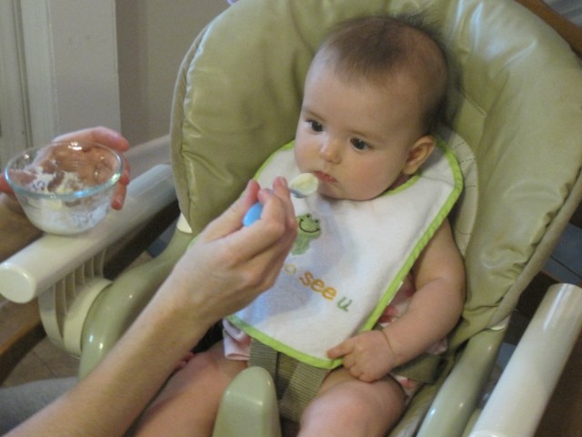 7-6-13 S Rice Cereal first time